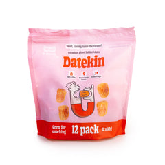 Datekin Sukkari Dates Family Bag (12 x 30g Packs) – Premium Soft Golden Dates | Healthy on-the-go Snacks | 100% Natural Superfood