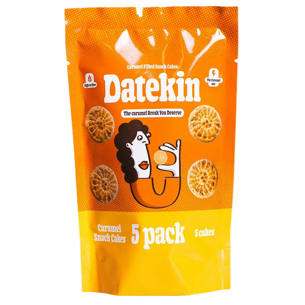 Datekin Caramel Filled Cakes – Buttery Golden Sponge with a Rich Melting Caramel Centre