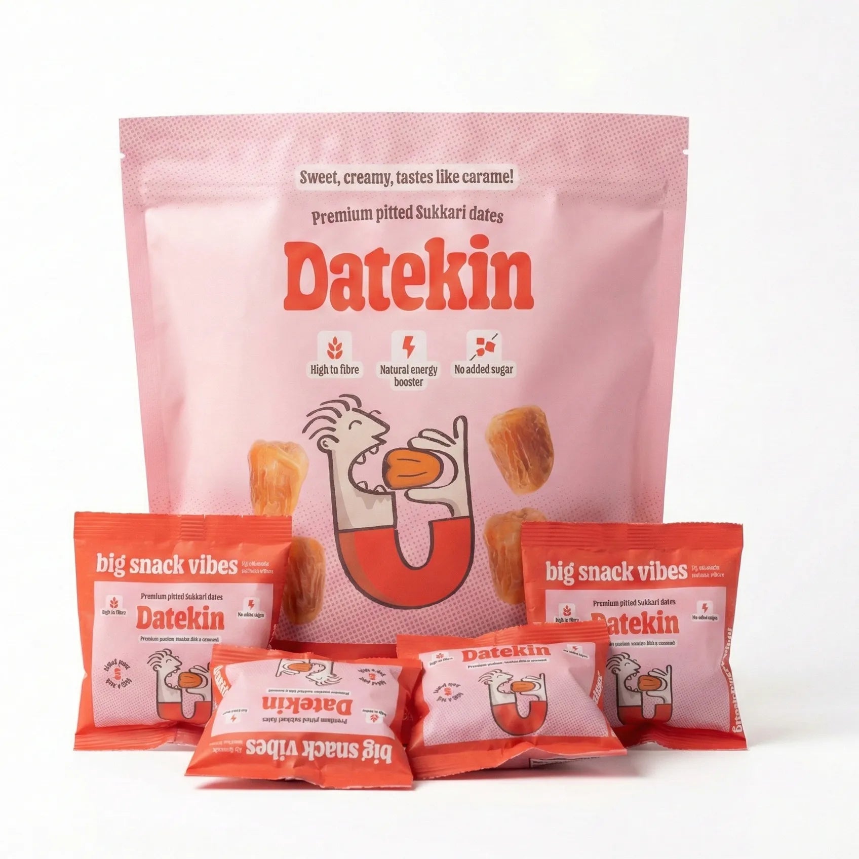 Datekin Sukkari Dates Family Bag (12 x 30g Packs) – Premium Soft Golden Dates | Healthy on-the-go Snacks | 100% Natural Superfood