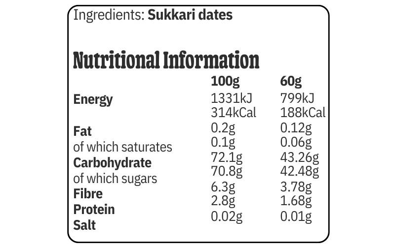 Premium Pitted Sukkari Dates Natural On The Go Snack 48 x 60g Pack